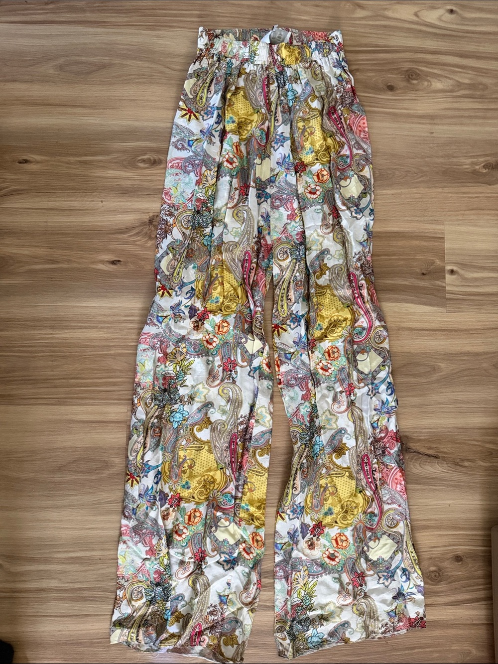 Kids Floral Paisley Wide-Leg Pants - Multicolor